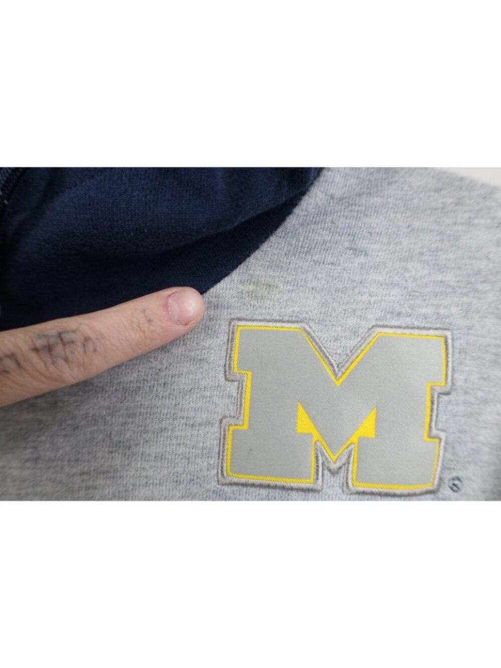 Nike Mens Small Reflective Block M University of Michigan Hoodie Sweatshirt Gray - Picture 5 of 16